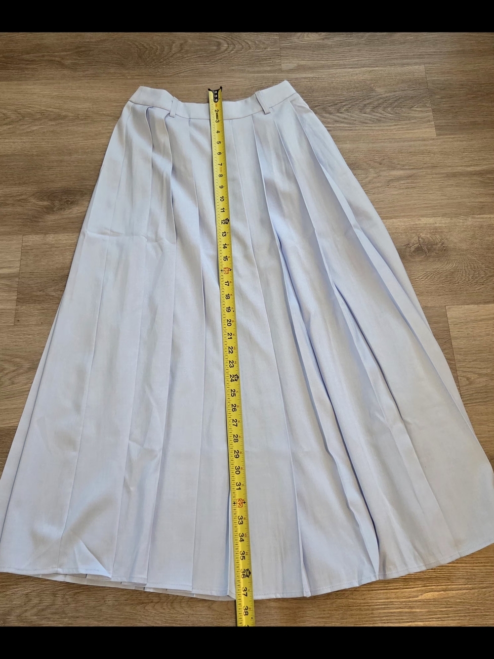 Commense Light Blue Asymmetrical Pleated Maxi Skirt - Picture 8 of 9